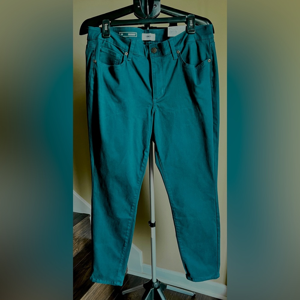 Sonoma Women's Teal Skinny Pants